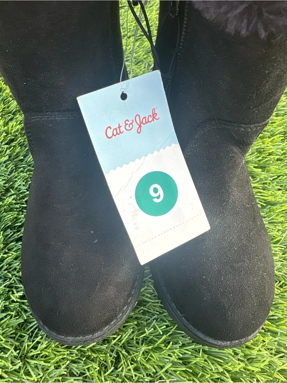Cat & Jack Black Faux-Fur Kids Boots